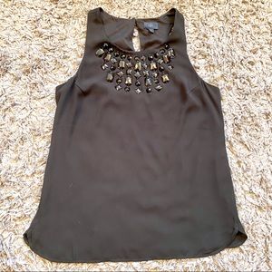 BR Black Beaded Halter Shell, Fully Lined M